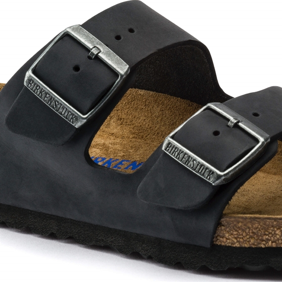 Birkenstock Arizona Oiled Leather Sandaler, Sort